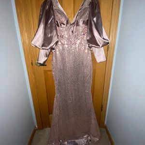 Rose gold sequin dress
